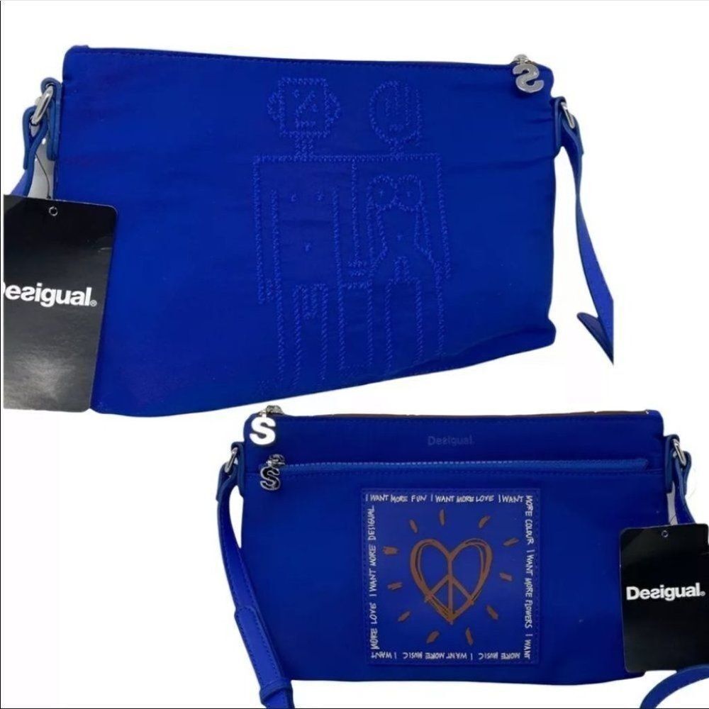 Desigual Rep Colors Durban Crossbody Purse Novelty Couple‎ Love Caveman H…